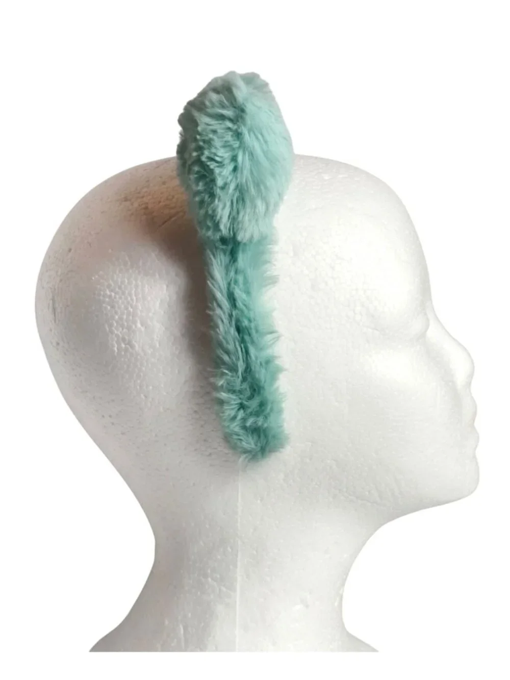 Faux Fur Headband Mint Green Cat Ears Buttery Soft Fluffy New